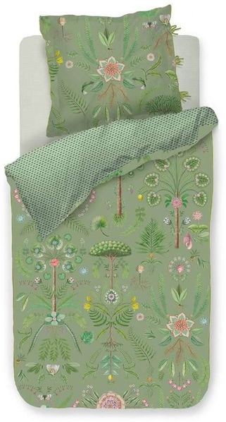 Pip Studio Bettwäsche Bamboleo Green Perkal 200 x 200 + 2x 80 x 80 cm