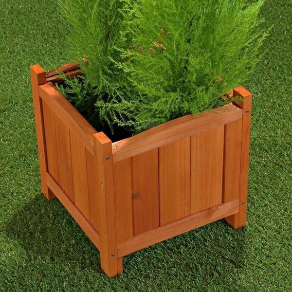 Melko Pflanzkübel Blumenkasten Blumentopf Pflanztrog aus Holz in Braun Blumenständer (Stück, 1 St, Blumenkübel), Fichtenholz