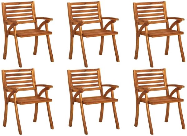 vidaXL Gartenstühle 6 Stk. Massivholz Akazie 3075173