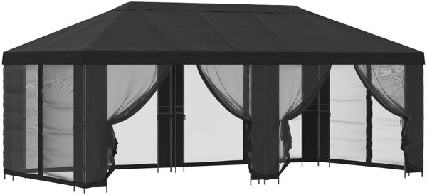 vidaXL Pavillon mit Seitenwänden 6 x 3 m Anthrazit Polyester und Stahl 3376021 Bild 2