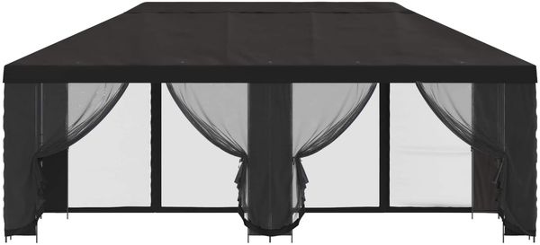 vidaXL Pavillon mit Seitenwänden 6 x 3 m Anthrazit Polyester und Stahl 3376021 Bild 3