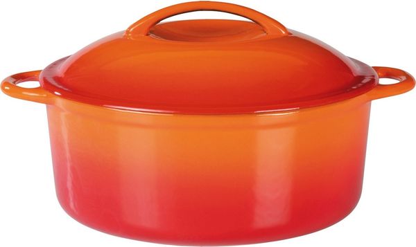GSW Topf-Set Orange Shadow, Gusseisen (Set, 4-tlg, 1x Kochtopf Ø 24 cm, 1x Bratpfanne Ø 26 cm, 1 Auflaufform 35x 21 cm), Induktion