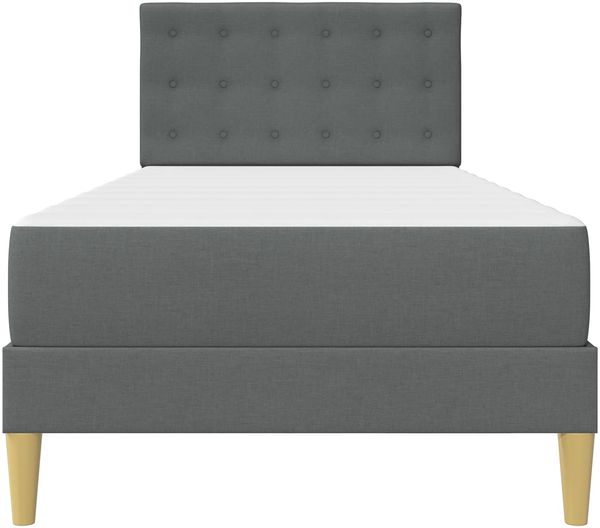 vidaXL Bettgestell mit Matratze Dunkelgrau 90 x 200 cm Stoff 3415089 Bild 6