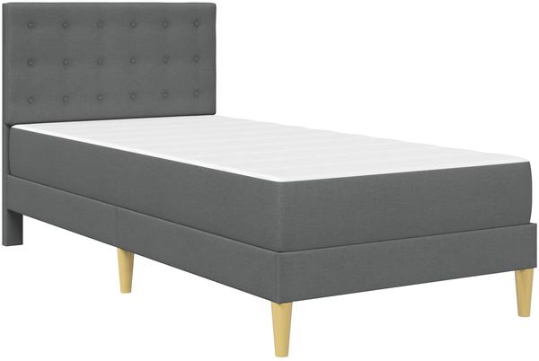 vidaXL Bettgestell mit Matratze Dunkelgrau 90 x 200 cm Stoff 3415089 Bild 3