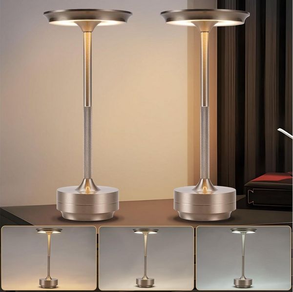 ZMH LED Tischleuchte Kabellos Nachttischlampe Touch Dimmbar Lampe Fensterbank Wohnzimmer, Augenschutz, Einfache Installtion, LED fest integriert, 3000-6500K, mehrere Helligkeitsstufen Akkulampe mit USB-Ladefunktion Kinderzimmer