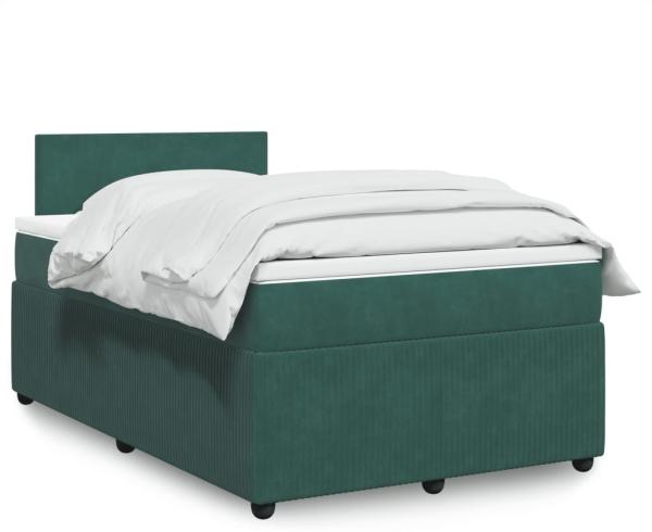 vidaXL Boxspringbett mit Matratze Dunkelgrün 120x190 cm Samt 3289983