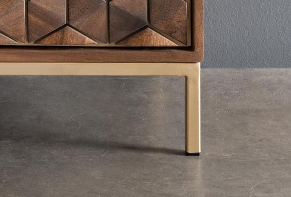 Highboard III 99x139cm "Assuan" Mango & Metall goldfarbig WZ-0462 Bild 4