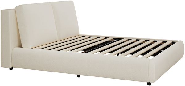 Merax Polsterbett, Doppelbett, 180*200cm, Bett mit Lattenrost und gepolstertes Kopfteil, Beige Bouclé Bild 9