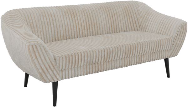 Sofa, Wohnzimmersofa PIRS 3, Skandinavisches Sofa 3-Sitzer, Sofa mit Wellenfederung, schwarze Füße, Breite 180 cm Hoher Sitzkomfort - Beige Cord Bild 8