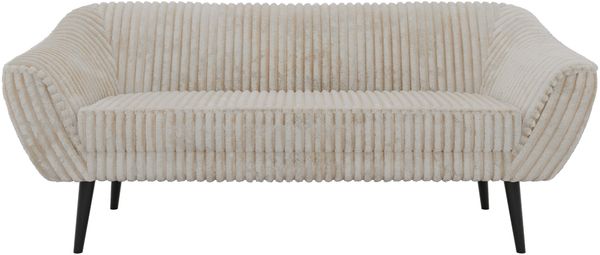 Sofa, Wohnzimmersofa PIRS 3, Skandinavisches Sofa 3-Sitzer, Sofa mit Wellenfederung, schwarze Füße, Breite 180 cm Hoher Sitzkomfort - Beige Cord Bild 7