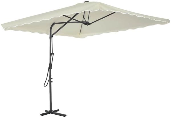 vidaXL Sonnenschirm mit Stahl-Mast 250x250 cm Sandweiß 44882