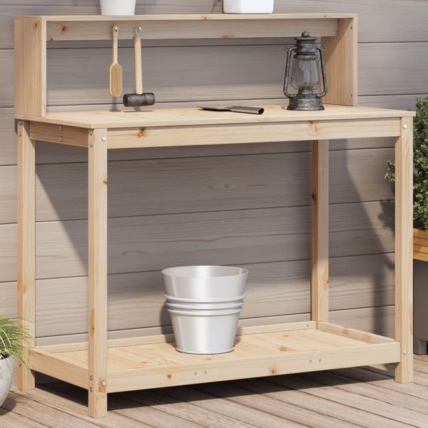 vidaXL Pflanztisch mit Ablagen 108x50x109,5 cm Massivholz Kiefer 832412