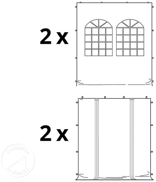 3x3 m Faltpavillon PROFESSIONAL Alu 40mm, Seitenteile mit Sprossenfenstern, dunkelgrün Bild 3