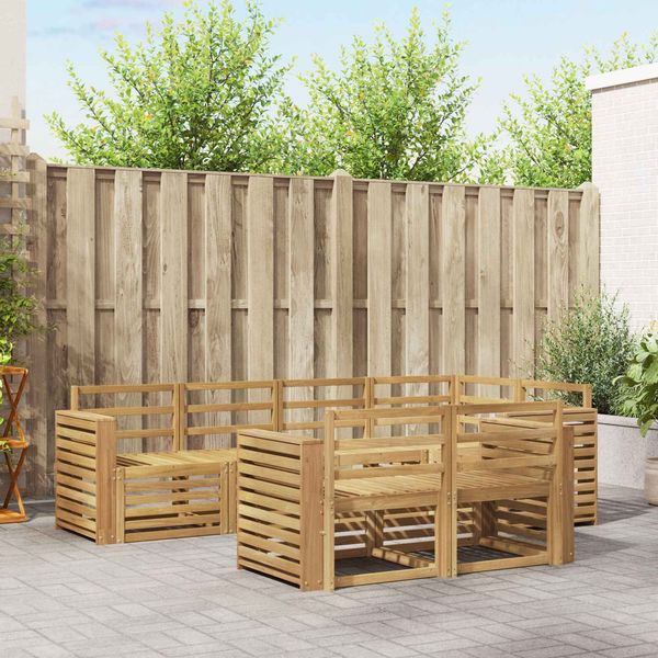 vidaXL Outdoor-Sofagarnitur 7 pcs Weiß 251 x 132,5 x 73 cm 3391999