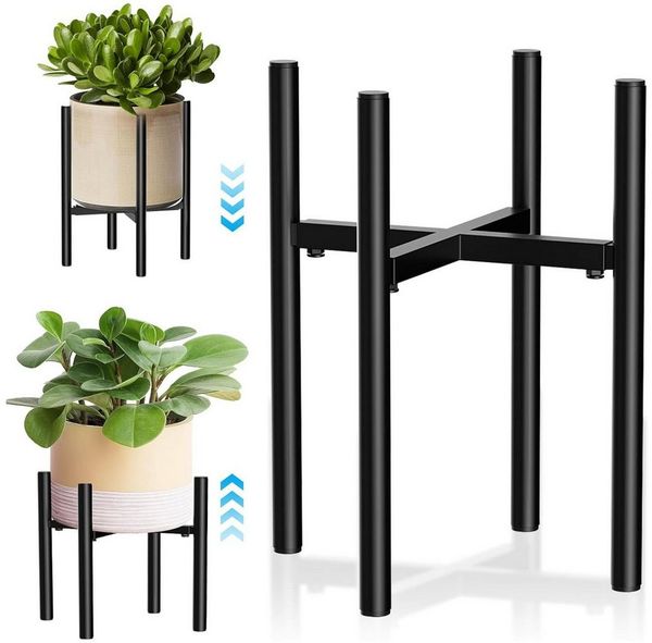 SURFOU Blumenständer Verstellbarer Pflanzenständer für Innen Außenbereich aus Metall, für Draußen Innen,Pflanzenhocker Pflanzenregal für Balkon,Garten Usw