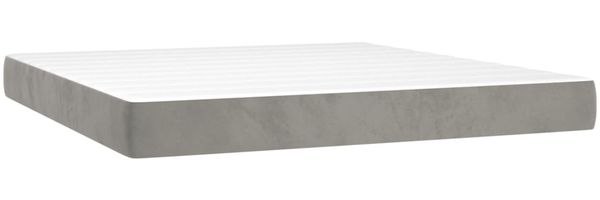 vidaXL Boxspringbett mit Matratze & LED Hellgrau 180x200 cm Samt 3136317 Bild 6