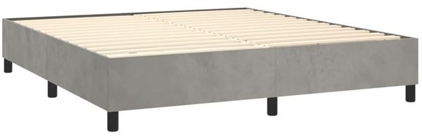vidaXL Boxspringbett mit Matratze & LED Hellgrau 180x200 cm Samt 3136317 Bild 5