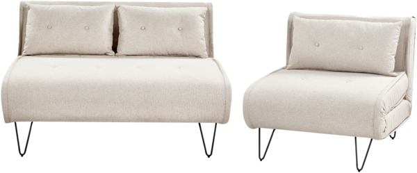 Sofa Set 3-Sitzer VESTFOLD Stoff Hellbeige