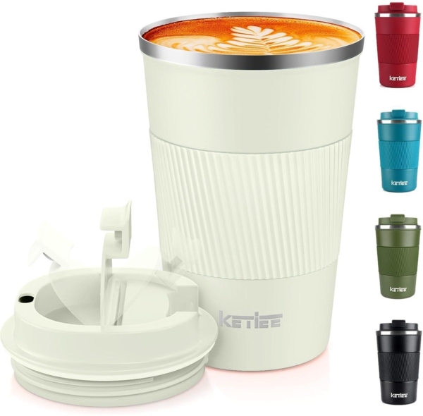 KETIEE Kaffeebecher to go 380ml Thermobecher Doppelwandig Isolierbecher