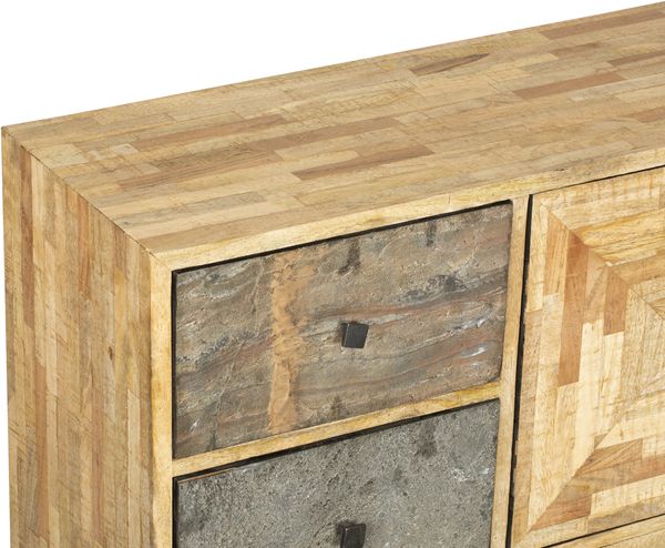 Sideboard KJELL - Holz Braun 79 x 31 x 117,5 cm | Schrank Flur Schlafzimmer Kommode Bild 5