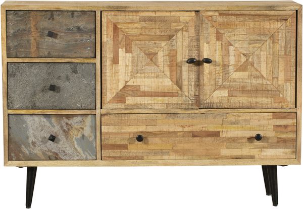 Sideboard KJELL - Holz Braun 79 x 31 x 117,5 cm | Schrank Flur Schlafzimmer Kommode Bild 2