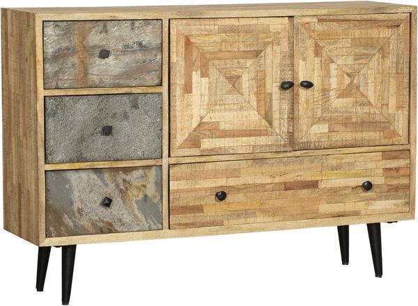 Sideboard KJELL - Holz Braun 79 x 31 x 117,5 cm | Schrank Flur Schlafzimmer Kommode