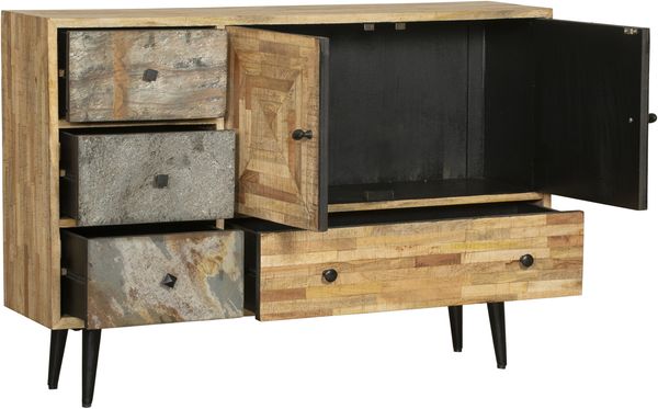 Sideboard KJELL - Holz Braun 79 x 31 x 117,5 cm | Schrank Flur Schlafzimmer Kommode Bild 6