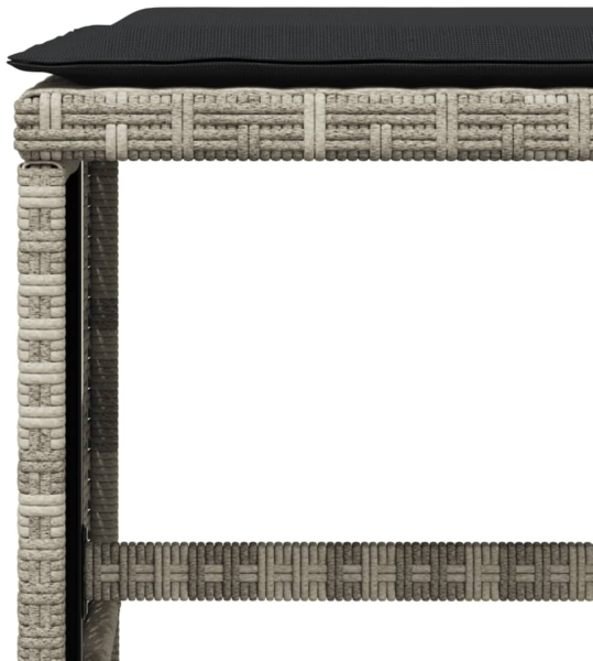 vidaXL 13-tlg. Garten-Essgruppe mit Kissen Hellgrau Poly Rattan 3211163 Bild 9