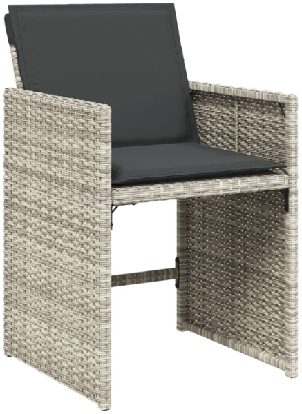 vidaXL 13-tlg. Garten-Essgruppe mit Kissen Hellgrau Poly Rattan 3211163 Bild 4