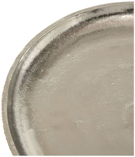 BOLTZE GRUPPE GmbH Tablett Deko-Tablett FLAIRE, Ø 19 cm, Silbergrau, Aluminium, (1-tlg)
