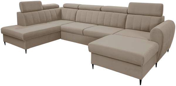 Ecksofa Fizlu XL, Verstellbare Kopfstütze, Bettkasten, Schlaffunktion (Paros 02, Seite: Rechts)