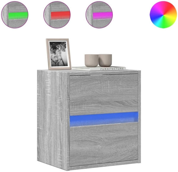 vidaXL TV-Wandschrank mit LED-Beleuchtung Grau Sonoma 41x31x45 cm 852281 Bild 1