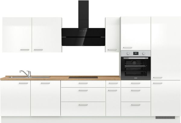 nobilia® Küchenzeile "Flash II" mit Hochglanz Fronten, vormontiert, Ausrichtung wählbar, Breite 360 cm, wahlw. mit E-Geräten