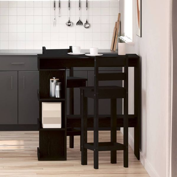 vidaXL Bartisch Schwarz Eichen-Optik 100 x 48 x 101,5 cm Holzwerkstoff 862705