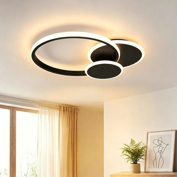 BlingBin Deckenleuchten Deckenlampe LED 32W, 3000K/4500K/6500K,3000lm,wohnzimmer lampe decke, mit Memory Funktion, LED fest integriert, warmweiß, neutralweiß, kaltweiß, LED dimmbar für Schlafzimmer, Büro, Küche und Flur mit Memory Funktion