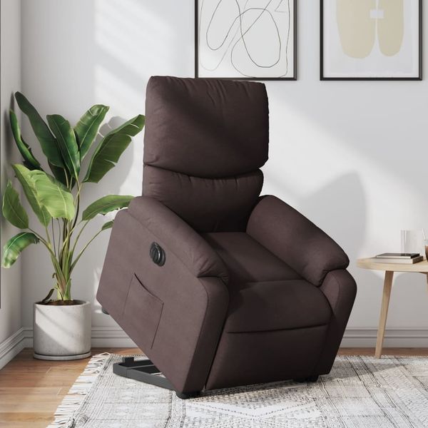 Relaxsessel, Fernsehsessel, Schlafsessel mit Aufstehhilfe Elektrisch Dunkelbraun Stoff