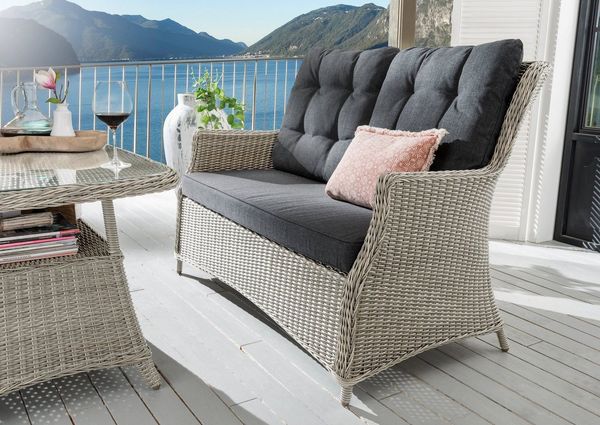 Destiny Loungesofa CASA, Aluminium, Polyrattan, 2er Sofa, inkl. Auflagen