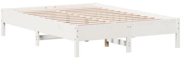 vidaXL Massivholzbett ohne Matratze Weiß 140x200 cm Kiefernholz 3328233 Bild 5