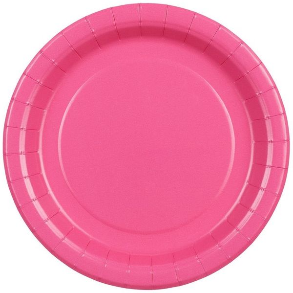 partydeco Teller, Pappteller 18cm 6er Set Pink