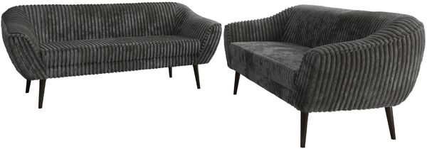 Wohnzimmerset Möbelset PIRS 3-3, Armlehnen, Wellenfederung, schwarze Füße, Dreisitzer Sofa, Polstermöbel Set - Hellgrau Velvet Bild 7