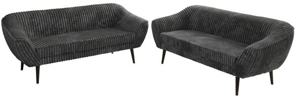 Wohnzimmerset Möbelset PIRS 3-3, Armlehnen, Wellenfederung, schwarze Füße, Dreisitzer Sofa, Polstermöbel Set - Hellgrau Velvet Bild 8