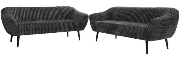 Wohnzimmerset Möbelset PIRS 3-3, Armlehnen, Wellenfederung, schwarze Füße, Dreisitzer Sofa, Polstermöbel Set - Hellgrau Velvet Bild 6