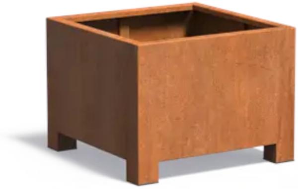 Adezz Pflanzgefäß Carrez mit Füßen aus Corten-Stahl Pflanzkübel Größe 80x80x60 cm