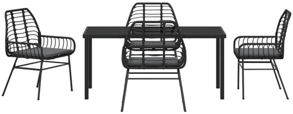 vidaXL Garten Essgruppe 5 pcs Schwarz Poly-Rattan 3380858 Bild 6
