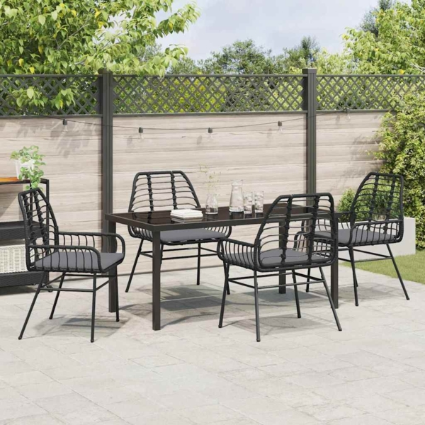 vidaXL Garten Essgruppe 5 pcs Schwarz Poly-Rattan 3380858 Bild 3
