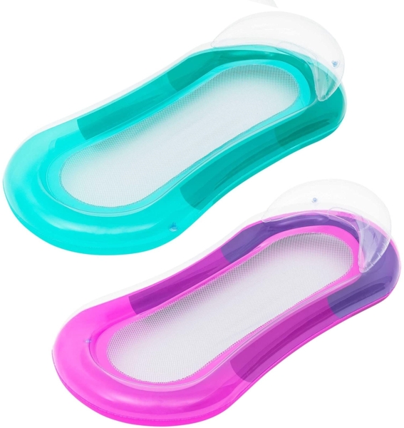 Bestway 43103 - Luftmatratze 160x84cm Aqua Lounge (EU-Version), Sortiert (One Size, 2er Set Rot/Blau)