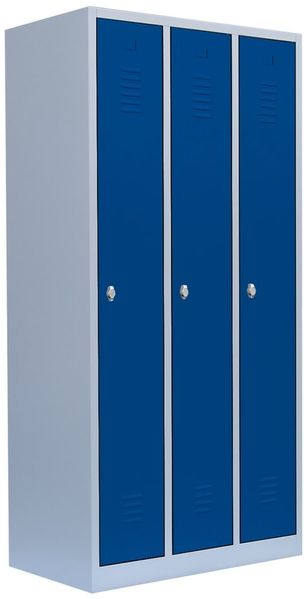 Steelboxx Spind Spind Garderobenschrank - 3 Abteile - 1800 x 885 x 500 mm (1-St) Komplett verschweißt und montiert