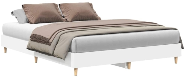 vidaXL Bettgestell ohne Matratze Weiß 150x200 cm Holzwerkstoff 3328708