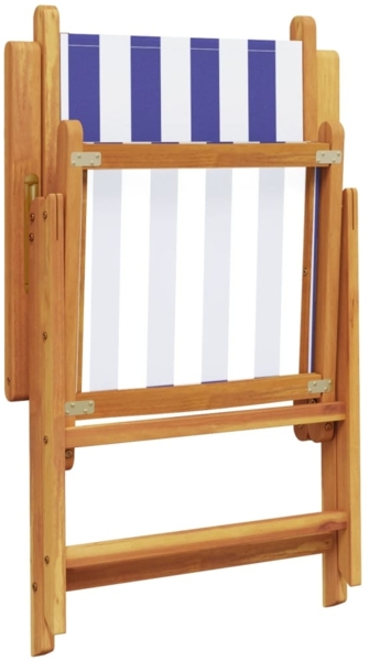 vidaXL Gartenstühle Verstellbar 6 Stk. Blau Weiß Stoff und Massivholz 3214554 Bild 6