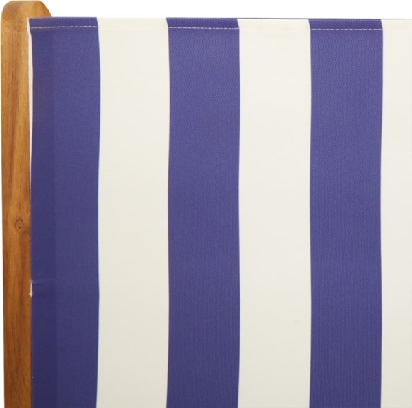 vidaXL Gartenstühle Verstellbar 6 Stk. Blau Weiß Stoff und Massivholz 3214554 Bild 8